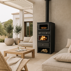 Estufa de leña con horno