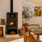 Estufa de leña con horno